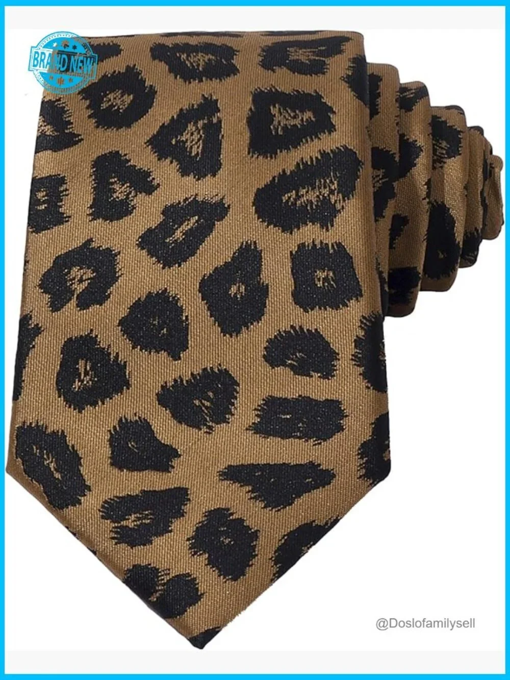 Classic Leopard Print Skinny Tie Formal Wedding Party Elegant Menswear